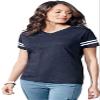 LAT Ladies Fine Jersey Short Sleeve Football Tee (3537) Vintage Green/Blended White, L view 2