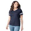 LAT Ladies Fine Jersey Short Sleeve Football Tee (3537) Vintage Green/Blended White, L view 3