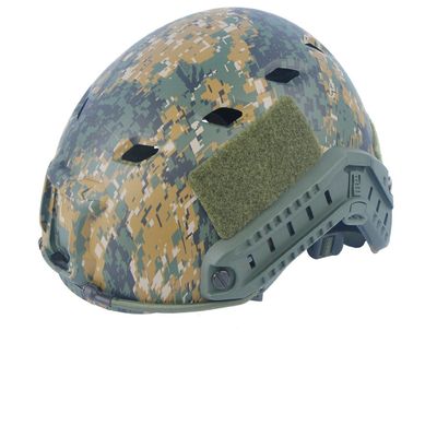 DLP Lightweight Tactical Bump Helmet - ImpaX Pro - High Cut OPS Core Military Combat Airsoft Helmet - Fast MICH ACH - Integrated NVG Mount and ARC Rails  Worm Dial Fit (Digital Woodland)