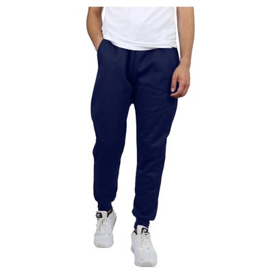 Galaxy by Harvic Mens Slim Fit Fleece Jogger Pants - 100% Polyester - Navy, Size XX-Large