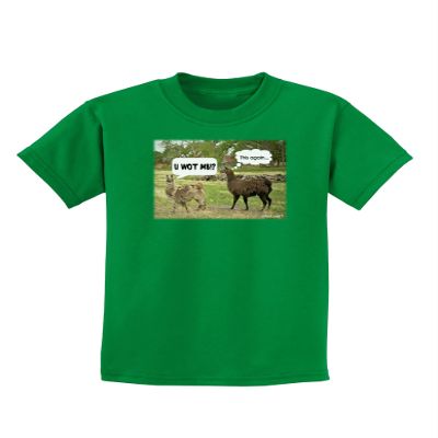 TOOLOUD Angry Standing Llamas Childrens Dark T-Shirt - Kelly Green - XL