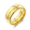 Bling Jewelry Personalized Dome Couples Titanium Wedding Band Polished 14K Gold Plated Ring For Men For Women 8MM Custom Engraved view 1