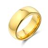 Bling Jewelry Personalized Dome Couples Titanium Wedding Band Polished 14K Gold Plated Ring For Men For Women 8MM Custom Engraved view 2