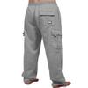 NE PEOPLE Mens Comfy Elastic Drawstring Fleece Cargo Sweat Pants-HeatherGray-L view 2