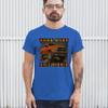 Tee Hunt Work Hard Haul Harder Men's Graphic Short Sleeve T-Shirt - American Pickup Truck Offroad 4x4 USA Design Small Blue view 3