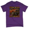 Work Hard Haul Harder Men's Graphic Short Sleeve T-Shirt - American Pickup Truck Offroad 4x4 USA Design Small Purple view 1