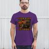 Work Hard Haul Harder Men's Graphic Short Sleeve T-Shirt - American Pickup Truck Offroad 4x4 USA Design Small Purple view 3
