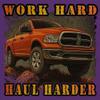 Work Hard Haul Harder Men's Graphic Short Sleeve T-Shirt - American Pickup Truck Offroad 4x4 USA Design Small Purple view 4