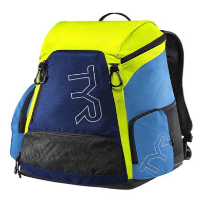 TYR Alliance Backpack, 30L Capacity, Wet and Dry Compartments, Team Colors