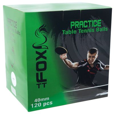 Fox TT Practice Table Tennis Balls (Pack of 120) - White