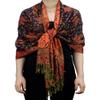 NYFASHION101 Large Soft Double Layer Jacquard Paisley Print Scarf Shawl Wrap - Black view 1