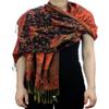 NYFASHION101 Large Soft Double Layer Jacquard Paisley Print Scarf Shawl Wrap - Black view 2