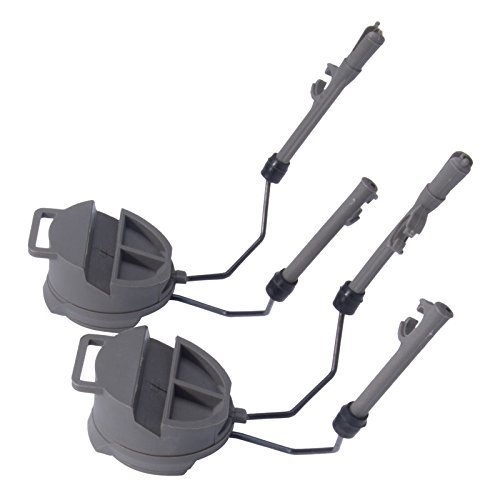 DLP Tactical Helmet ARC Rail Adaptor Set  Compatible with 3M Peltor ComTac Headsets  Fits Fast ACH MICH Crye AirFrame Helmets  Rotating Mount Earmuff Adapter No Mods - Foliage Green