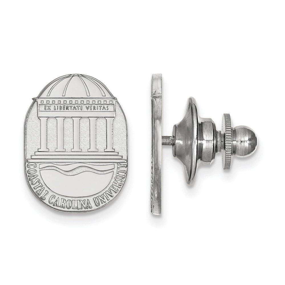 14k White Gold Logoart Coastal Carolina University Crest Lapel Pin