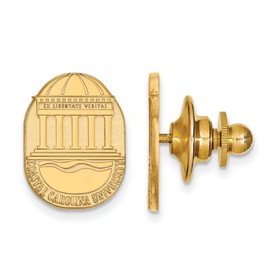 14k Yellow Gold Logoart Coastal Carolina University Crest Lapel Pin