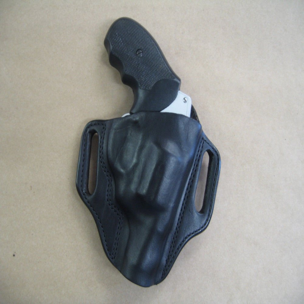 Azula Gun Holsters Rossi 66 68 5 Shot Revolver Leather 2 Slot Pancake Belt Holster CCW Black RH