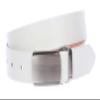 1 1/4" (34 mm) Clamp On Standard Plain Full Grain Leather Belt Size: 38" Color: White view 1