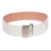 1 1/4" (34 mm) Clamp On Standard Plain Full Grain Leather Belt Size: 38" Color: White view 2