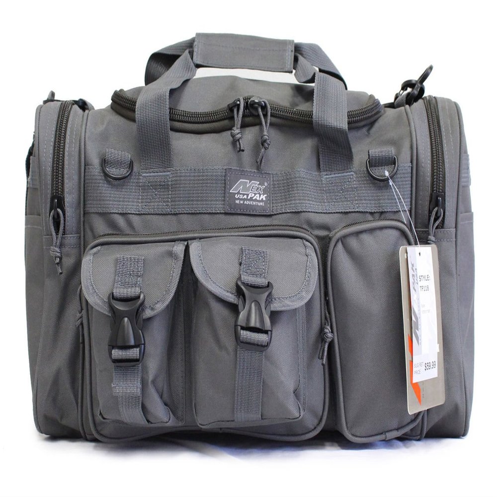 Nexpak 18" Tactical Duffle Military Molle Gear Shoulder Strap Range Bag TF118 GMG Gunmetal Grey