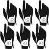 FINGER TEN Golf Gloves Men Right Left Handed Golfer Mens Glove RainGrip Hot Wet Weather Value 6 Pack, All Weather in Black Large (Black, Large, Right) view 1
