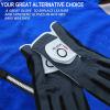 FINGER TEN Golf Gloves Men Right Left Handed Golfer Mens Glove RainGrip Hot Wet Weather Value 6 Pack, All Weather in Black Large (Black, Large, Right) view 4