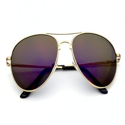 Goson UV400 Color Mirror Metal Aviator Polarized 62mm Sunglasses