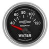 AutoMeter 3637-M Sport-Comp II Electric Water Temperature Gauge 2-1/16 in. Black Dial Face view 1