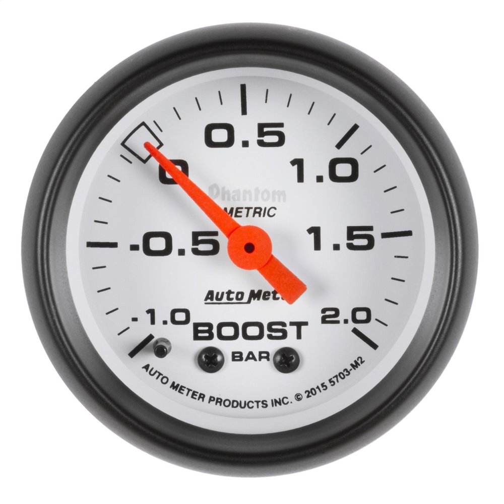 AUTO METER 5703-M2 Gauge Boost (Phantom 2 1/16", -1 - +2 Bar, Mechanical, Phantom)