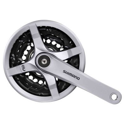 Shimano FC TY501 Square 6/7/8 Speed Chainset, Unisex, FC-TY501 Vierkant 6/7/8-fach, Silver, 175 mm