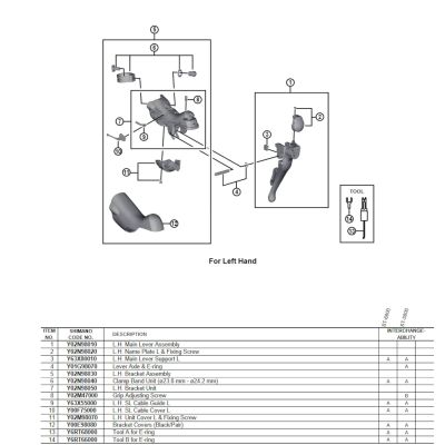 SHIMANO Spare Part ST4703 LH Main Lever Assembly
