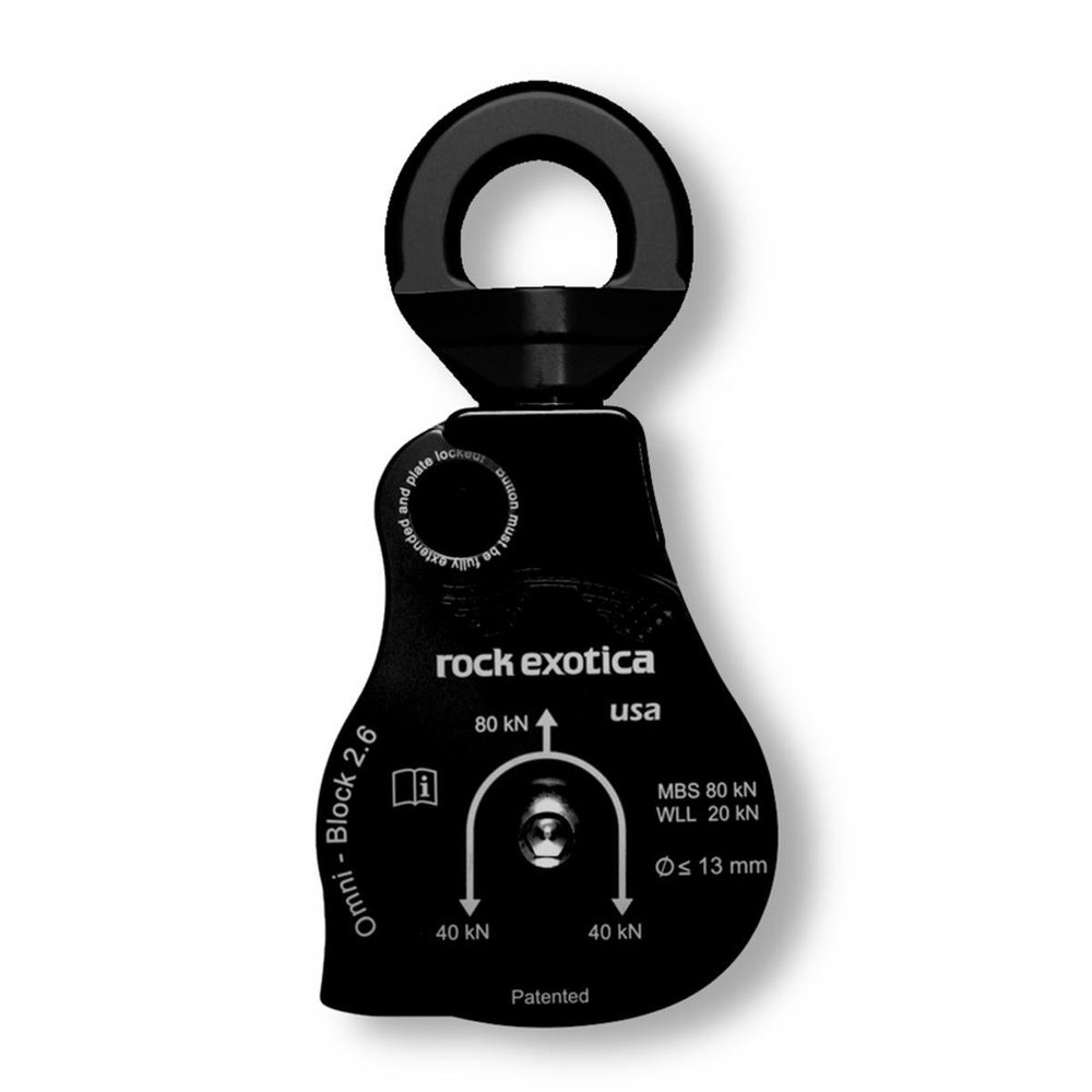 Rock Exotica Omni-Block 2.6" Swivel Pulley Black