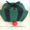 BuyBocceBalls Unique Bocce Accessories Package - Heavy Duty Nylon Bocce Bag (Green with Black Handles), Official Tournament-Grade red 60mm Pallino, Extendable Measuring Device view 1