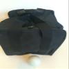 BuyBocceBalls Unique Bocce Accessories Package - Heavy Duty Nylon Bocce Bag (Black with Black Handles) and Official Tournament-Grade White 60mm Pallino view 1