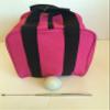 BuyBocceBalls Unique Bocce Accessories Package - Heavy Duty Nylon Bocce Bag (Pink with Black Handles), Official Tournament-Grade White 60mm Pallino, Extendable Measuring Device view 1