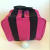 BuyBocceBalls Unique Bocce Accessories Package - Heavy Duty Nylon Bocce Bag (Pink with Black Handles) and Official Tournament-Grade White 60mm Pallino view 1