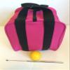 BuyBocceBalls Unique Bocce Accessories Package - Heavy Duty Nylon Bocce Bag (Pink with Black Handles), Official Tournament-Grade Yellow 60mm Pallino, Extendable Measuring Device view 1