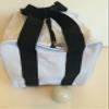 BuyBocceBalls Unique Bocce Accessories Package - Heavy Duty Nylon Bocce Bag (White with Black Handles) and Official Tournament-Grade White 60mm Pallino view 1
