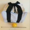 BuyBocceBalls Unique Bocce Accessories Package - Heavy Duty Nylon Bocce Bag (White with Black Handles), Official Tournament-Grade Yellow 60mm Pallino, Extendable Measuring Device view 1