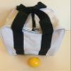 BuyBocceBalls Unique Bocce Accessories Package - Heavy Duty Nylon Bocce Bag (White with Black Handles) and Official Tournament-Grade Yellow 60mm Pallino view 1