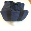 BuyBocceBalls Unique Bocce Accessories Package - Heavy Duty Nylon Bocce Bag (Blue with Black Handles) and Official Tournament-Grade White 60mm Pallino view 1