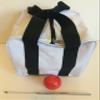 BuyBocceBalls Unique Bocce Accessories Package - Heavy Duty Nylon Bocce Bag (White with Black Handles), Official Tournament-Grade red 60mm Pallino, Extendable Measuring Device view 1
