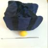 BuyBocceBalls Unique Bocce Accessories Package - Heavy Duty Nylon Bocce Bag (Blue with Black Handles), Official Tournament-Grade 60mm Yellow Pallino, Extendable Measuring Device view 1