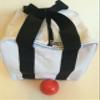 BuyBocceBalls Unique Bocce Accessories Package - Heavy Duty Nylon Bocce Bag (White with Black Handles) and Official Tournament-Grade Red 60mm Pallino view 1