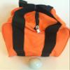 BuyBocceBalls Unique Bocce Accessories Package - Heavy Duty Nylon Bocce Bag (Orange with Black Handles) and Official Tournament-Grade White 60mm Pallino view 1