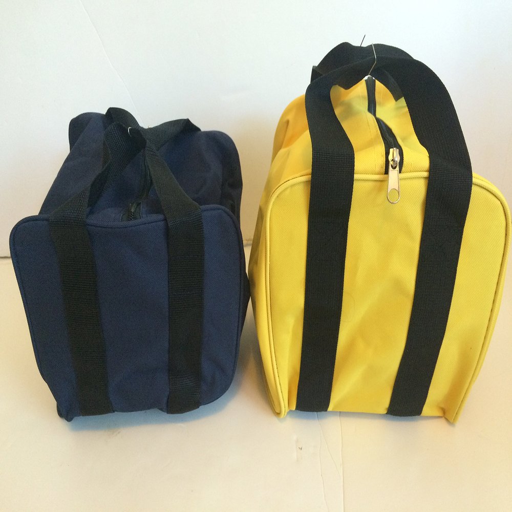 BuyBocceBalls Listing - Unique Package - - Pack of 2 Extra Heavy Duty Nylon Bocce Bags - Blue with Black Handles and Yellow with Black Handles