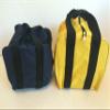 BuyBocceBalls Listing - Unique Package - - Pack of 2 Extra Heavy Duty Nylon Bocce Bags - Blue with Black Handles and Yellow with Black Handles view 1