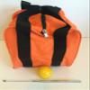 BuyBocceBalls Unique Bocce Accessories Package - Heavy Duty Nylon Bocce Bag (Orange with Black Handles), Official Tournament-Grade Yellow 60mm Pallino, Extendable Measuring Device view 1