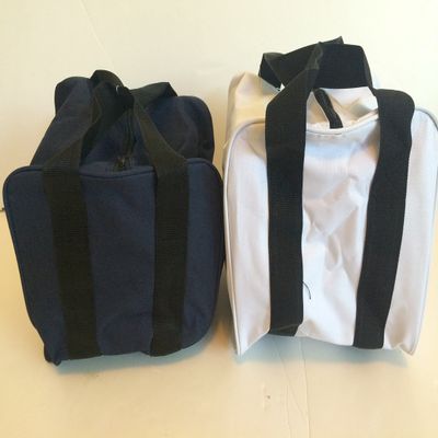 BuyBocceBalls Listing - Unique Package - - Pack of 2 Extra Heavy Duty Nylon Bocce Bags - Blue with Black Handles and White with Black Handles