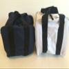 BuyBocceBalls Listing - Unique Package - - Pack of 2 Extra Heavy Duty Nylon Bocce Bags - Blue with Black Handles and White with Black Handles view 1