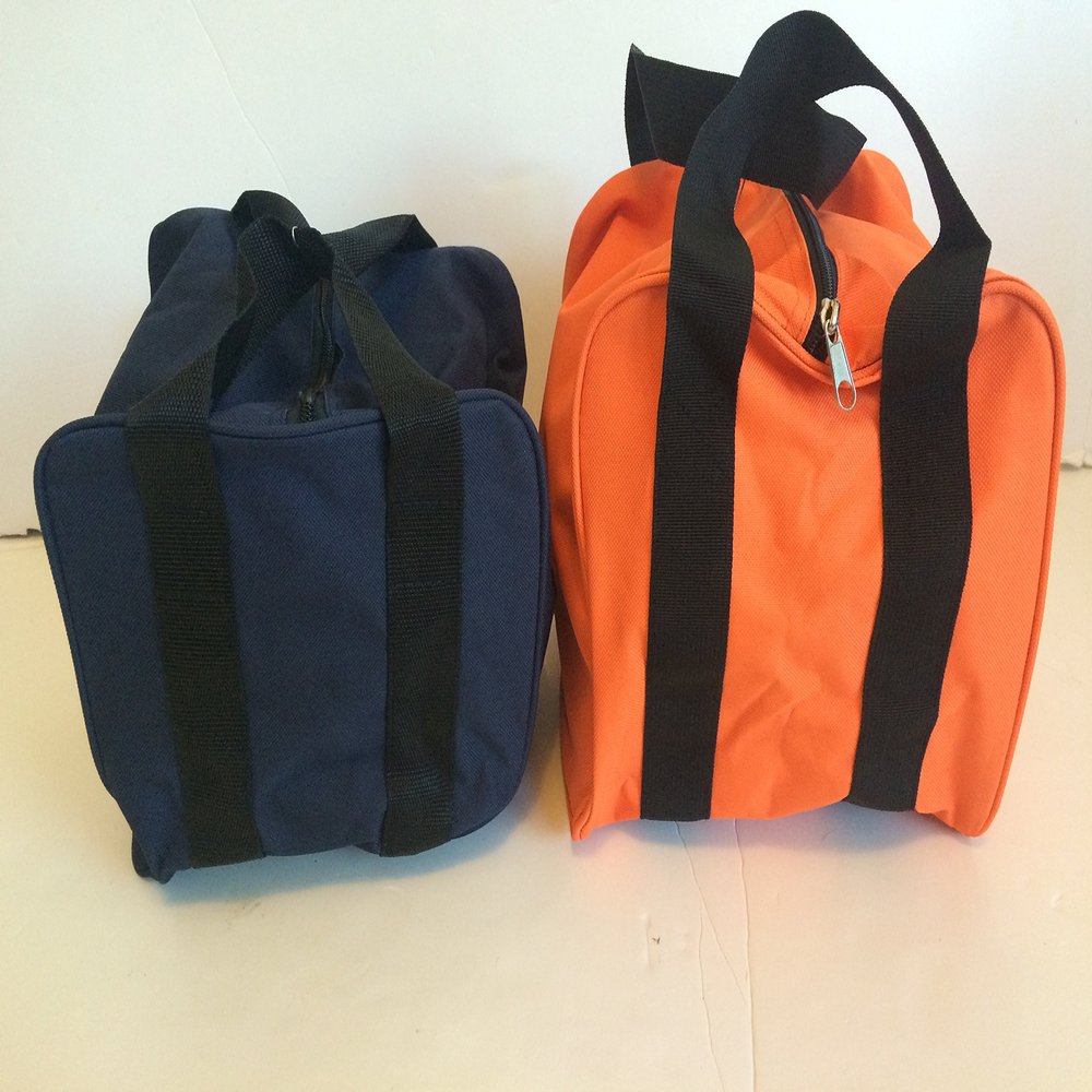 BuyBocceBalls Listing - Unique Package - - Pack of 2 Extra Heavy Duty Nylon Bocce Bags - Blue with Black Handles andOrange with Black Handles